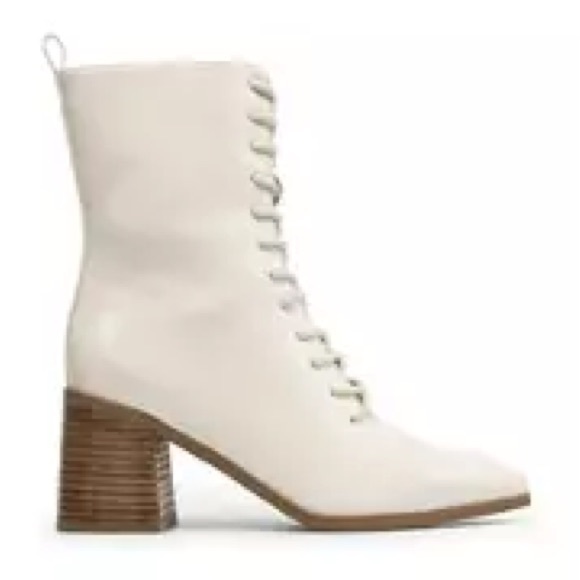 Shiny Ivory Sanna Granny Boots - Picture 2 of 9